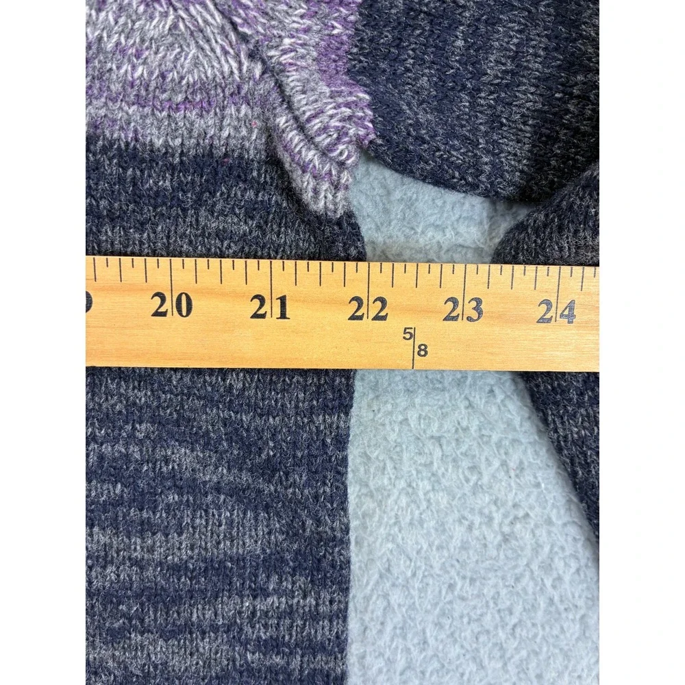 Banana Republic Half Zip Striped Sweater Mens L Gray Merino Wool Knit Pullover